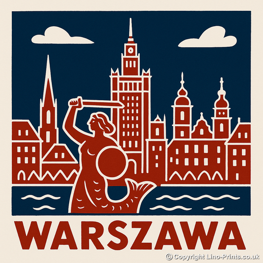 Cities Linoprint-Style Art (c57)