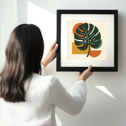 Flowers and Plants Linoprint-Style Art (c518)