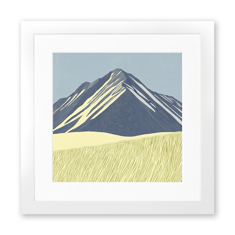 Grasmoor wide summit Linoprint-Style Art (2434-3)