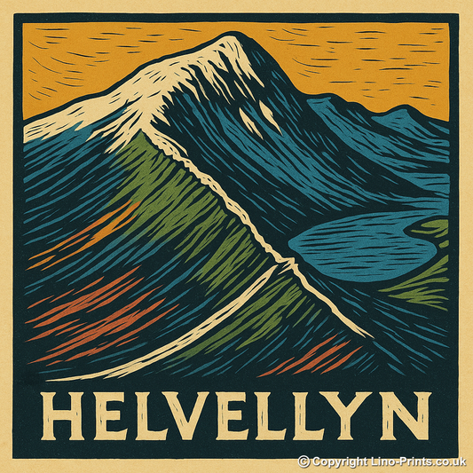 Mountains Linoprint-Style Art (c394)
