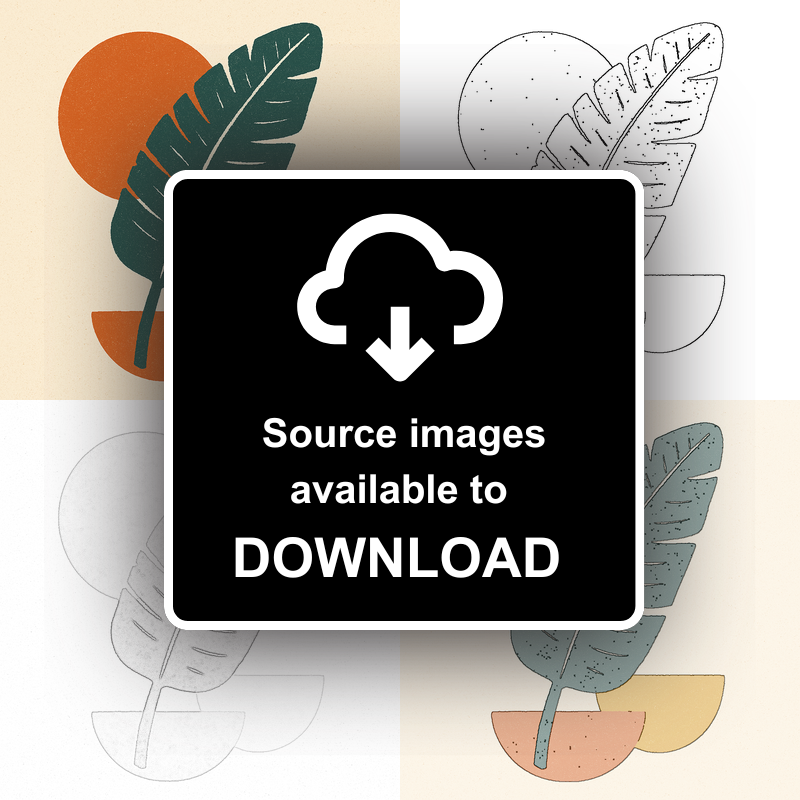 Flowers and Plants Linoprint-Style Art (c510)