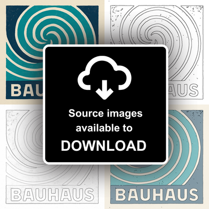 Bauhaus Design Linoprint-Style Art (c487)