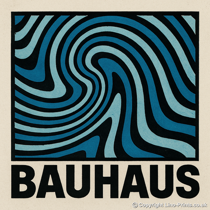 Bauhaus Design Linoprint-Style Art (c476)