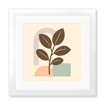 Flowers and Plants Linoprint-Style Art (c515)
