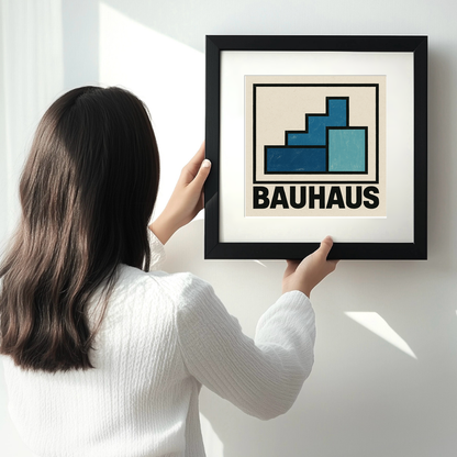Bauhaus Design Linoprint-Style Art (c477)