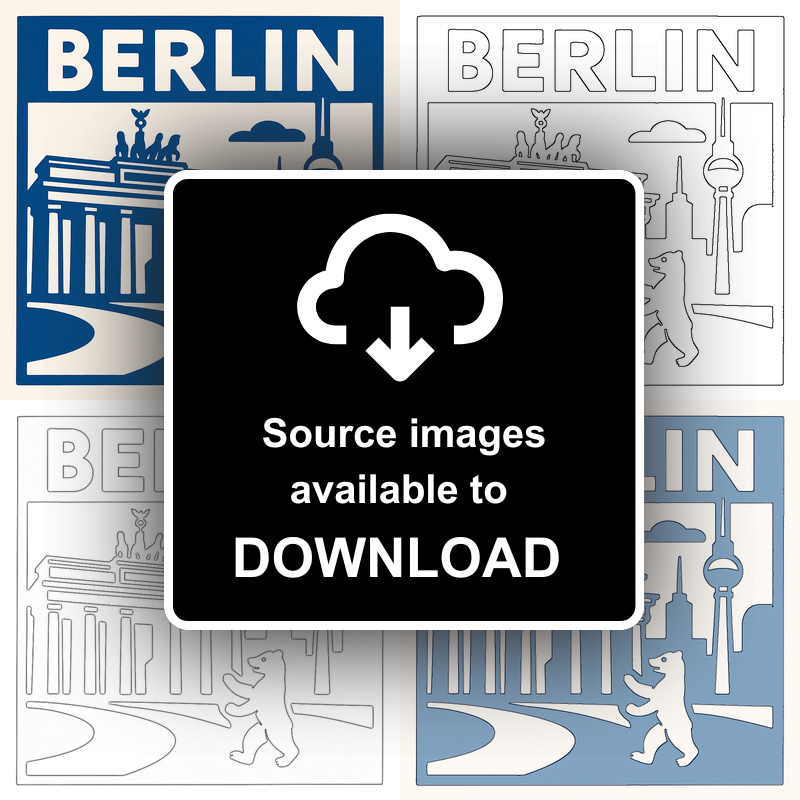 Cities Linoprint-Style Art (c234)