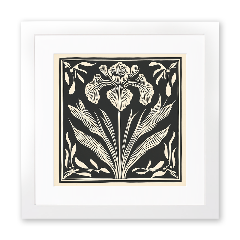Iris Linoprint-Style Art (1722-1)