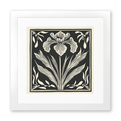 Iris Linoprint-Style Art (1722-1)
