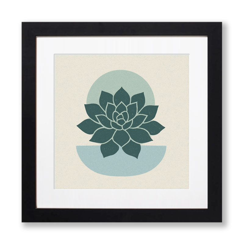 Flowers and Plants Linoprint-Style Art (c519)