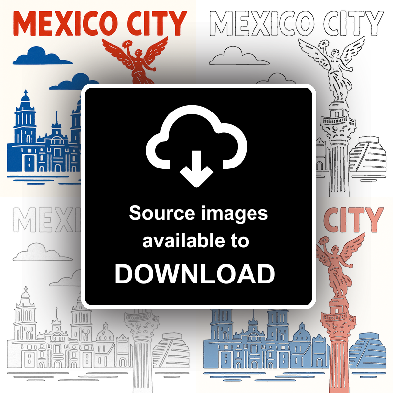 Cities Linoprint-Style Art (c146)