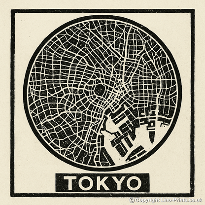 Maps Linoprint-Style Art (c29)