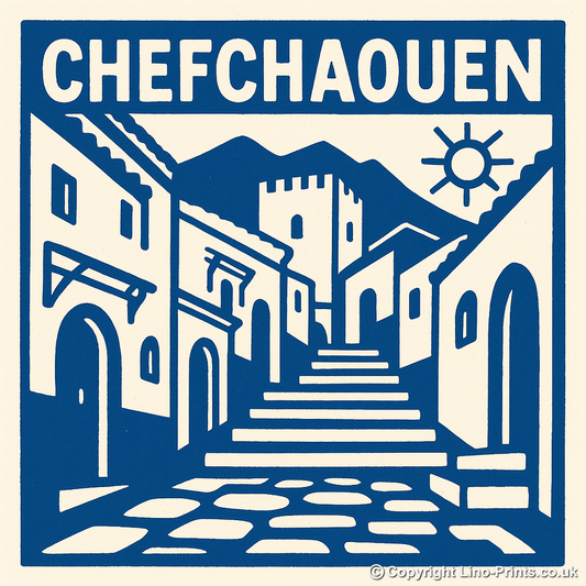 Cities Linoprint-Style Art (c214)