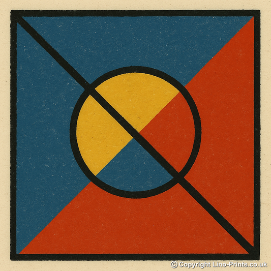 Bauhaus Design Linoprint-Style Art (c422)