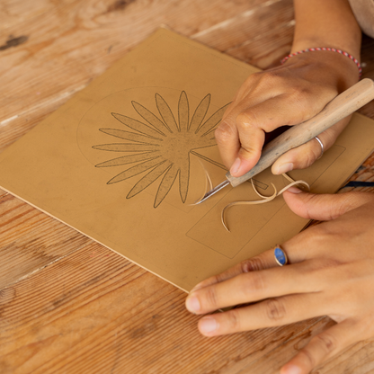 Flowers and Plants Linoprint-Style Art (c492)
