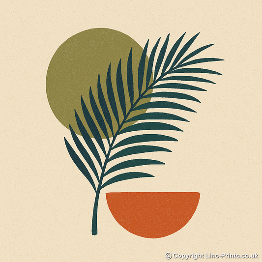 Flowers and Plants Linoprint-Style Art (c501)