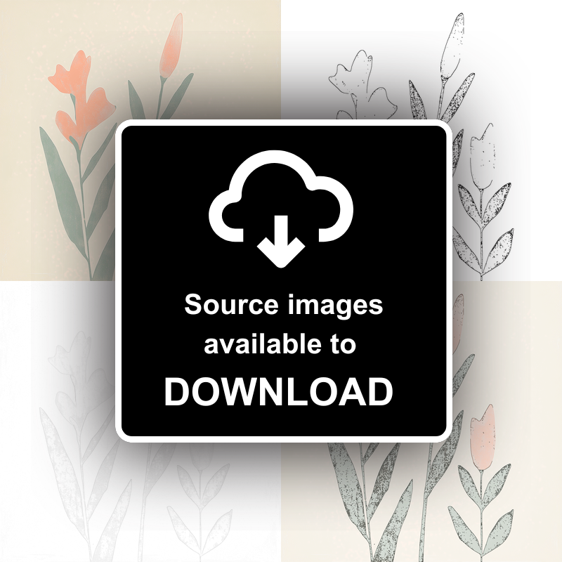 Gladiolus Linoprint-Style Art (1522-1)