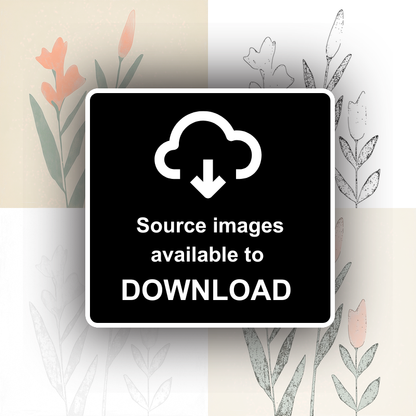 Gladiolus Linoprint-Style Art (1522-1)