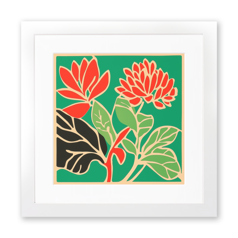 Abstract botanical textures Linoprint-Style Art (523-1)