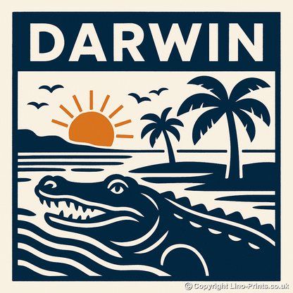 Cities Linoprint-Style Art (c205)