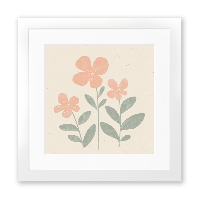 Primrose Linoprint-Style Art (1542-1)