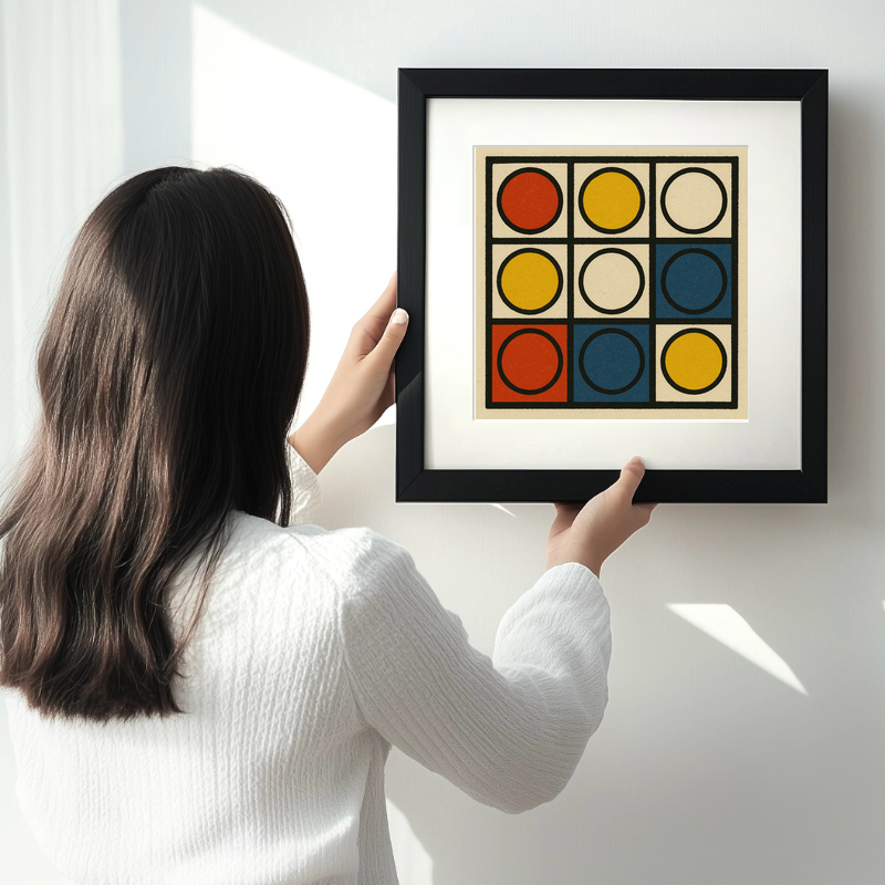 Bauhaus Design Linoprint-Style Art (c404)