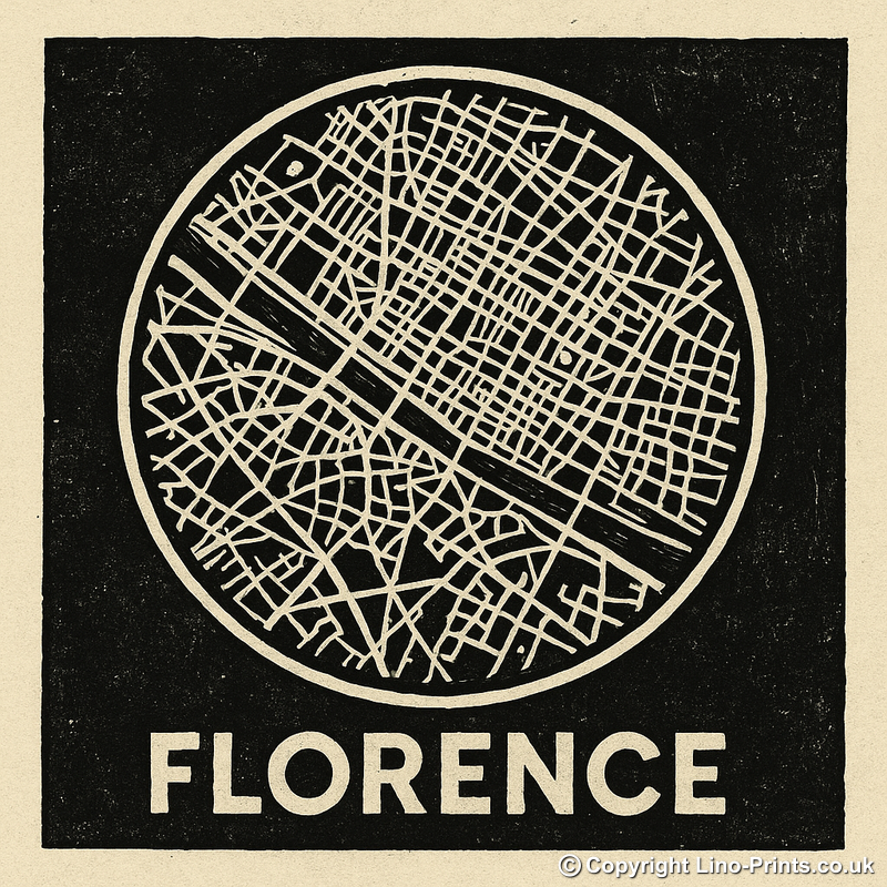 Maps Linoprint-Style Art (c24)
