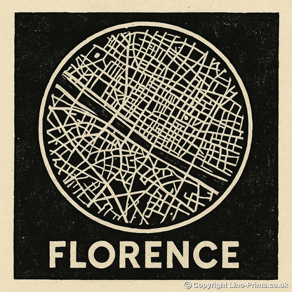 Maps Linoprint-Style Art (c24)