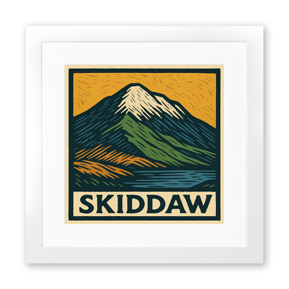 Mountains Linoprint-Style Art (c392)
