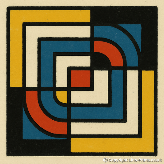 Bauhaus Design Linoprint-Style Art (c447)