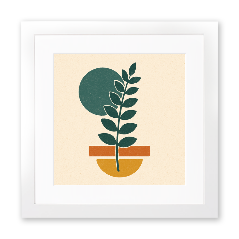 Flowers and Plants Linoprint-Style Art (c525)