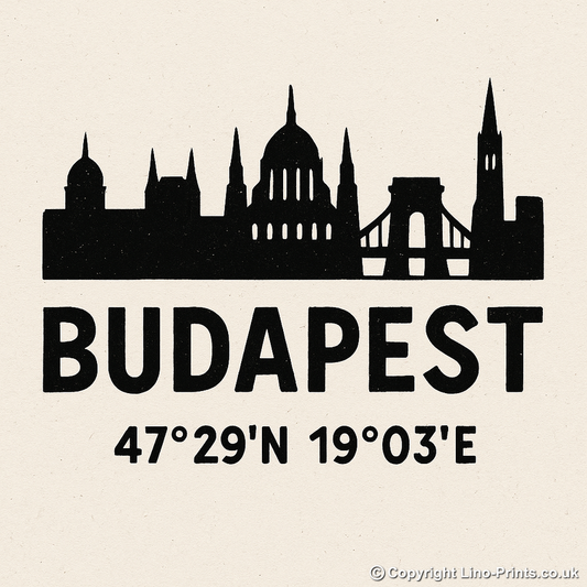 Place Coordinates Linoprint-Style Art (c307)