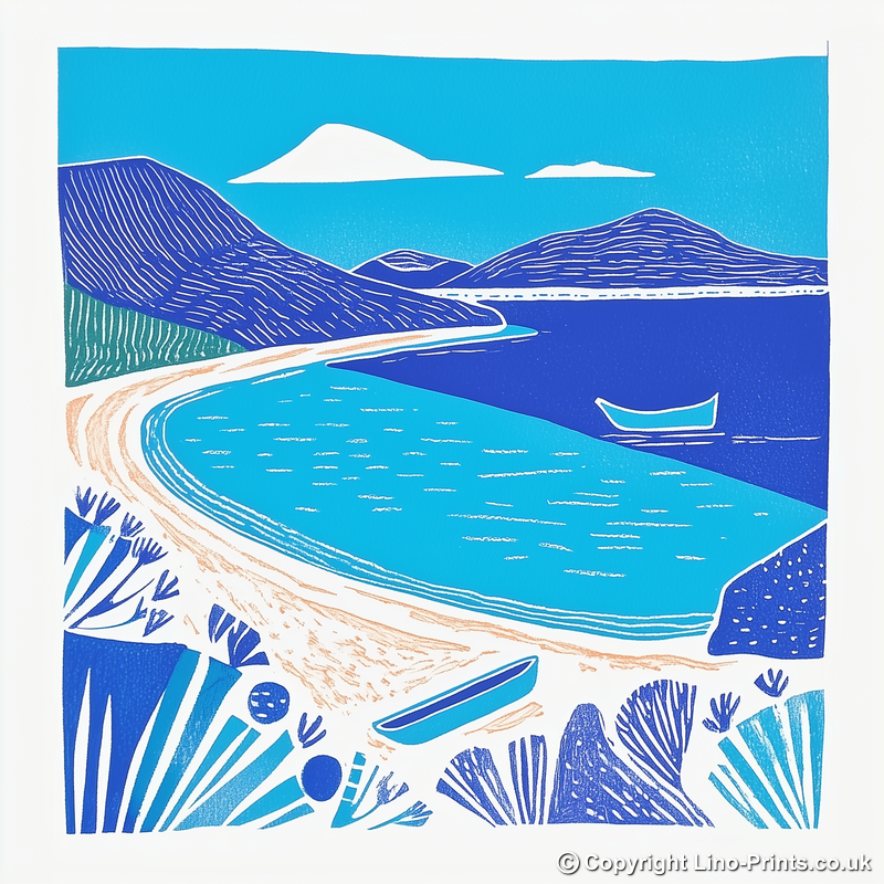 Minimalist horizon Linoprint-Style Art (985-1)