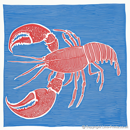 Lobster Linoprint-Style Art (1047-1)