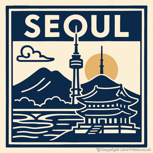 Cities Linoprint-Style Art (c92)