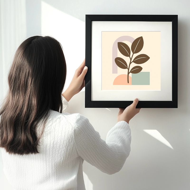 Flowers and Plants Linoprint-Style Art (c515)