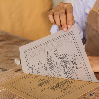 Cities Linoprint-Style Art (c131)