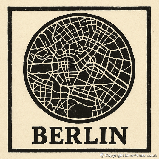 Maps Linoprint-Style Art (c19)