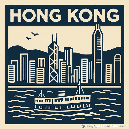 Cities Linoprint-Style Art (c181)