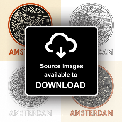 Maps Linoprint-Style Art (c35)