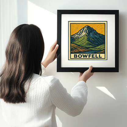 Mountains Linoprint-Style Art (c388)