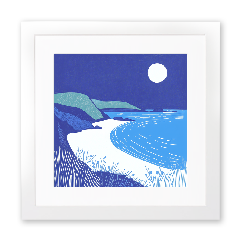 Sandwood Bay, Sutherland Linoprint-Style Art (1106-1)