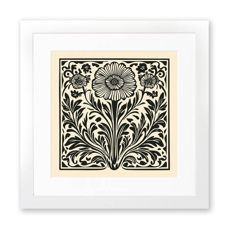 Helenium Linoprint-Style Art (1718-1)