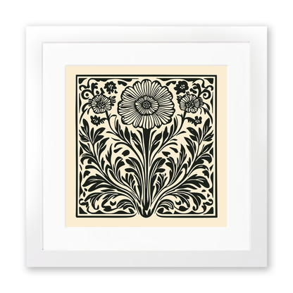 Helenium Linoprint-Style Art (1718-1)
