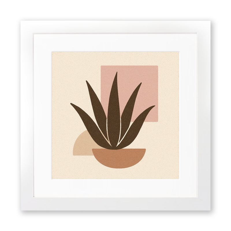 Flowers and Plants Linoprint-Style Art (c520)
