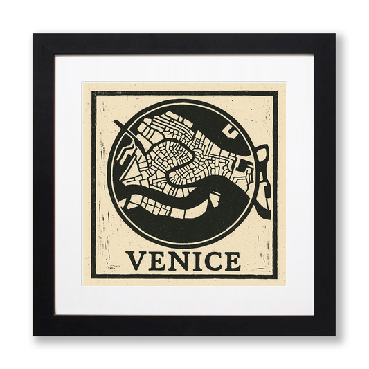 Maps Linoprint-Style Art (c23)