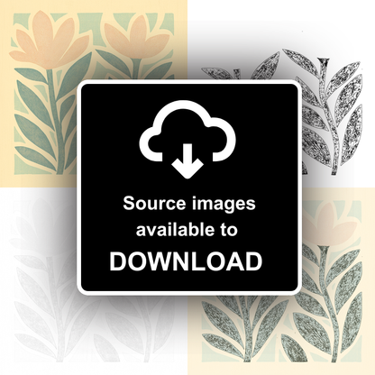 Abstract botanical textures Linoprint-Style Art (487-1)