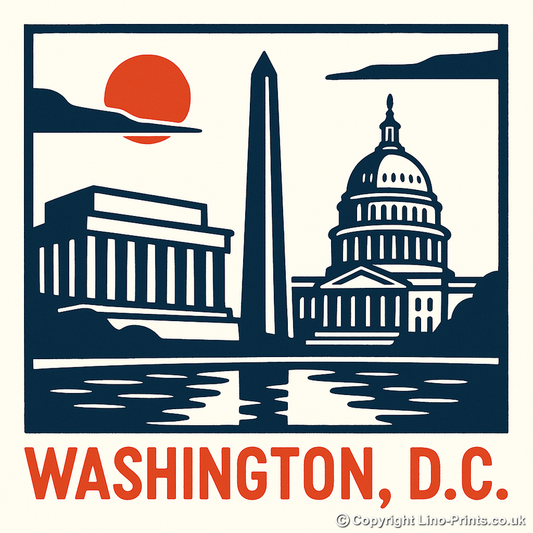 Cities Linoprint-Style Art (c56)