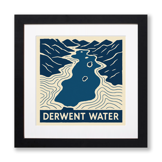 Lakes and Waters Linoprint-Style Art (c396)