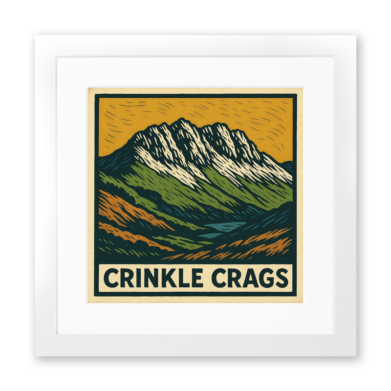 Mountains Linoprint-Style Art (c382)