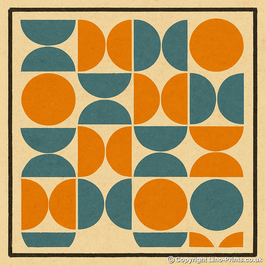 Bauhaus Design Linoprint-Style Art (c454)